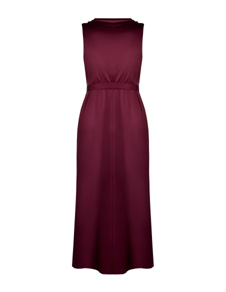 Vestido comprido Curvy em cetim com cinto e fivela incorporados Rinascimento Curvy