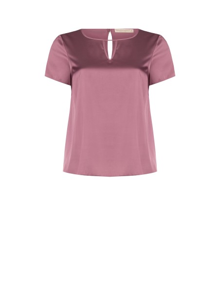 Blusa Curvy fluida em cetim com duplo recorte em gota Rinascimento Curvy