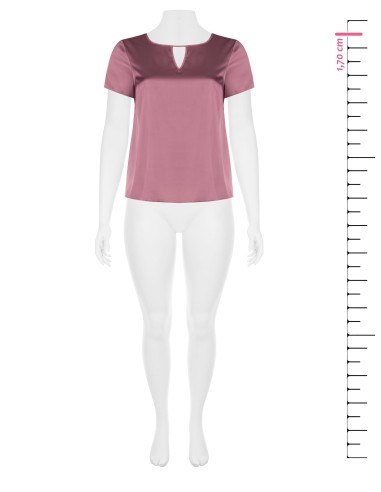 Blusa fluida Curvy em cetim com duplo recorte em gota Rinascimento Curvy