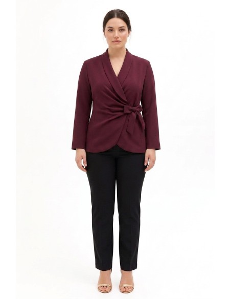 Blazer Curvy de trespasse em tecido Cady Rinascimento Curvy