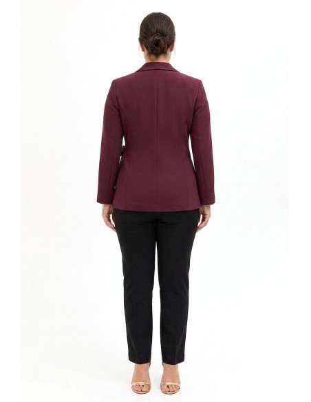 Blazer Curvy trespassado em tecido Cadi Rinascimento Curvy