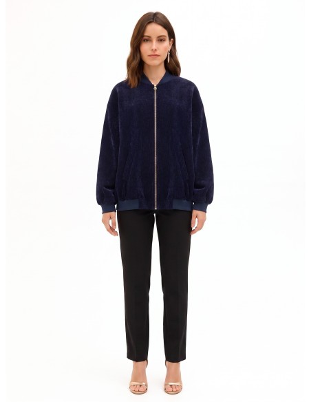 Bomber oversized em veludo Rinascimento