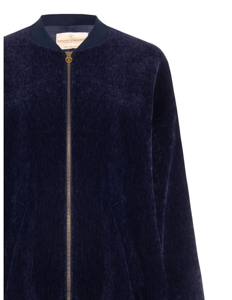 Bomber oversized em veludo Rinascimento
