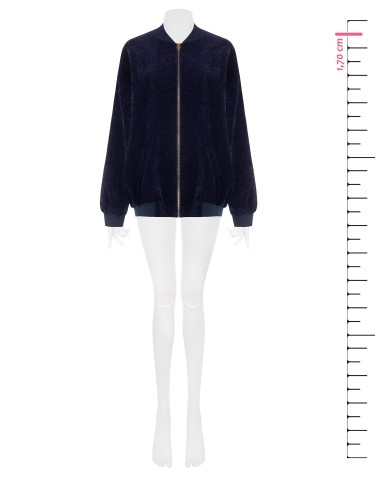 Bomber oversized em veludo Rinascimento
