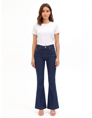 Jeans flare com costuras contrastantes Rinascimento