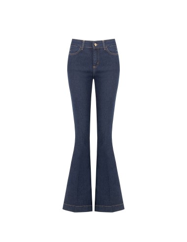 Jeans Flare com Costuras em Contraste Rinascimento