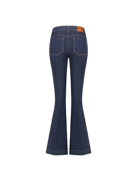 Jeans Flare com Costuras em Contraste Rinascimento