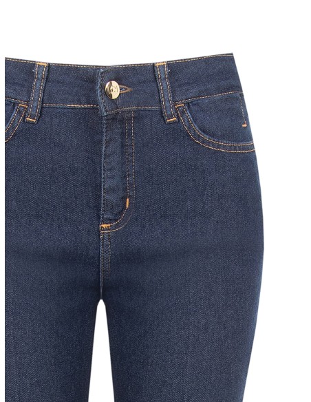 Jeans flare com costuras contrastantes Rinascimento