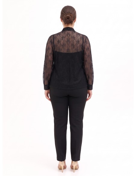 Conjunto Curvy de Top e Camisa de Renda com Laço Rinascimento Curvy