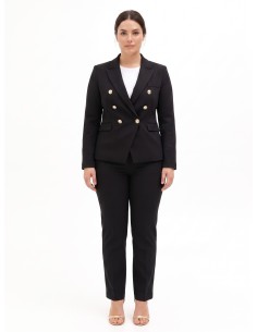 Blazer cintado de peito duplo Rinascimento Curvy