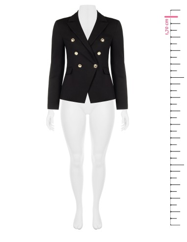 Blazer cintado de corte curvo com trespasse duplo Rinascimento Curvy