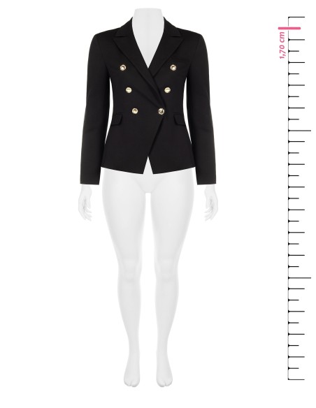 Blazer cintado de corte curvo com trespasse duplo Rinascimento Curvy