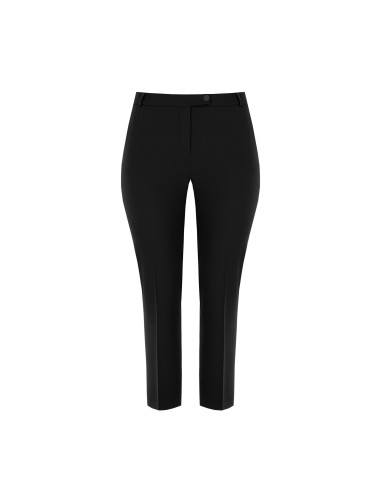 Calças Curvy de corte cigarro em tecido cadi com elástico atrás Rinascimento Curvy