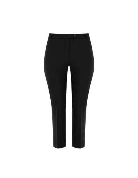Calças Curvy de corte cigarro em tecido cadi com elástico atrás Rinascimento Curvy