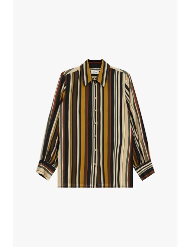 Camisa às riscas com botões e mangas compridas Dixie