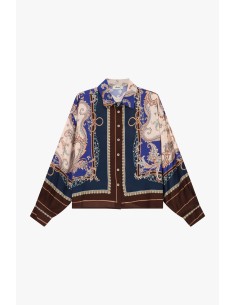 Camisa oversized com estampado de lenço e padrão paisley Dixie