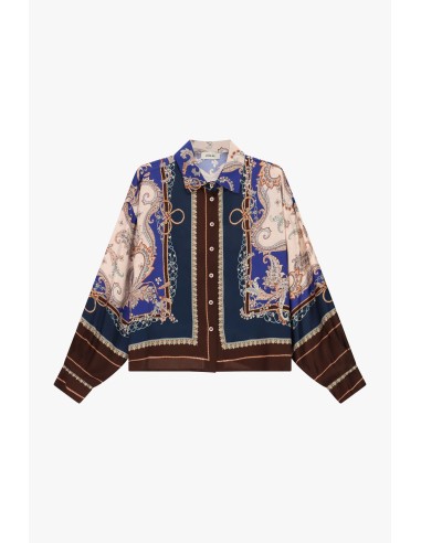 Camisa oversized com estampado de lenço e padrão paisley Dixie