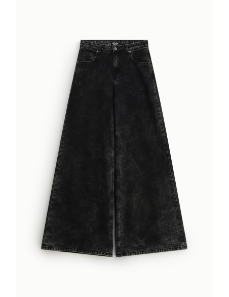 Jeans de perna larga com lavagem de efeito vintage Dixie