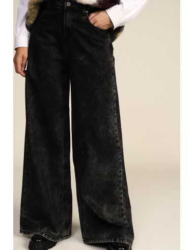 Jeans de perna larga com lavagem de efeito vintage Dixie