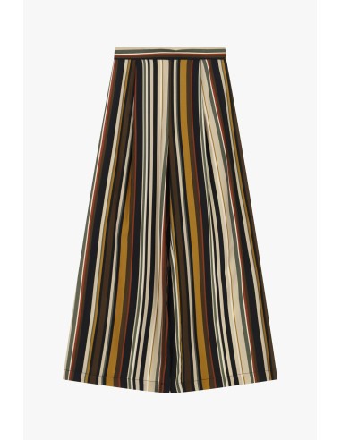 Calças palazzo às riscas multicoloridas de cintura subida Dixie