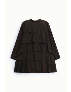 Vestido curto com mangas compridas e folhos Please 2