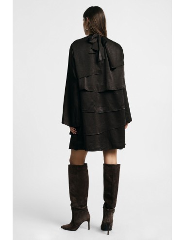 Vestido curto com mangas compridas e folhos Please