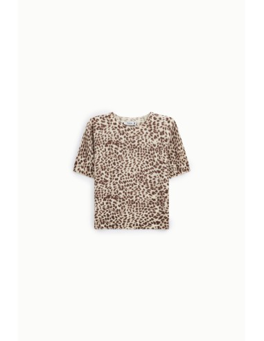 Camisola com padrão animal e mangas curtas Please