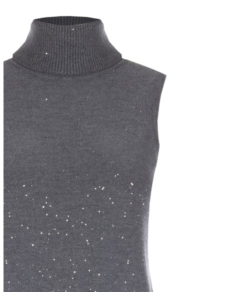 Camisola leve sem mangas com lantejoulas Rinascimento