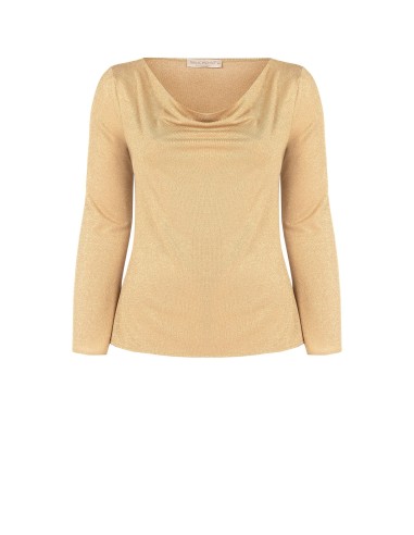 Top Curvy Justo em Lurex com Efeito Brilhante e Decote em Argola Rinascimento Curvy
