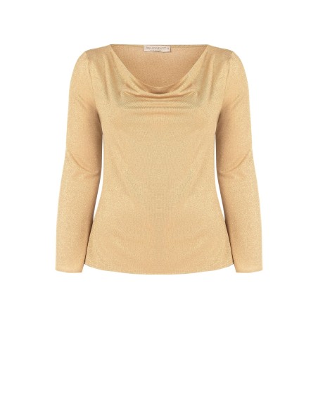 Top Curvy Justo em Lurex com Efeito Brilhante e Decote em Argola Rinascimento Curvy