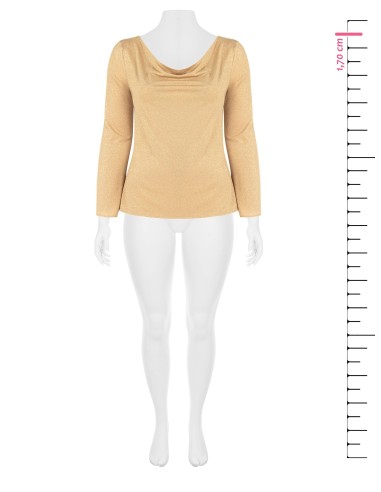 Top Curvy justo em lurex com efeito brilhante e decote redondo Rinascimento Curvy