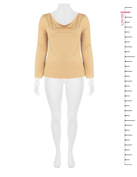 Top Curvy justo em lurex com efeito brilhante e decote redondo Rinascimento Curvy