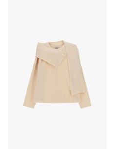 Camisola de gola redonda com cachecol abotoado Dixie