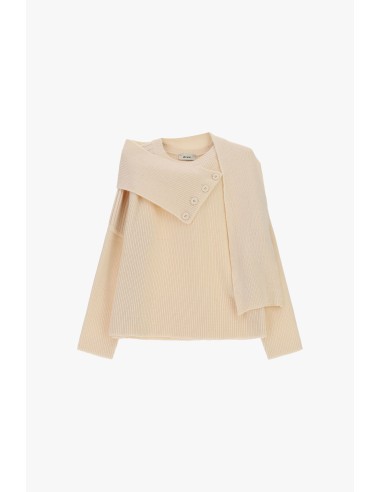 Camisola de gola redonda com cachecol abotoado Dixie