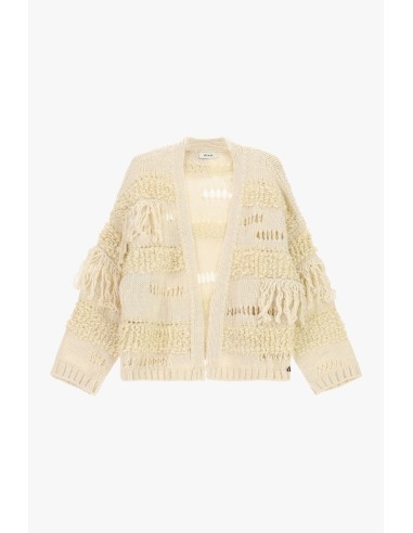 Cardigan com textura em relevo e franjas Dixie