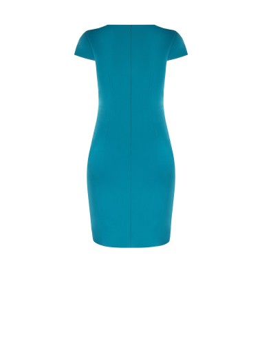 Vestido Curvy justo em crepe scuba com decote em V franzido de um lado Rinascimento Curvy
