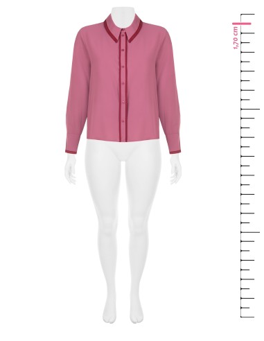 Camisa Curvy em cetim mate com detalhes contrastantes Rinascimento Curvy