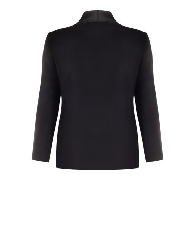 Blazer Curvy cintado em crepe scuba com gola de xaile em cetim Rinascimento Curvy