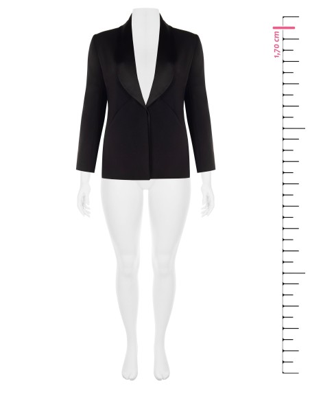 Casaco blazer curvy cintado em crepe scuba com gola de xaile em cetim Rinascimento Curvy