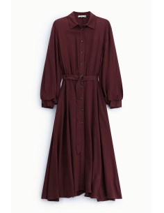 Vestido comprido com cinto e botões frontais Please 2
