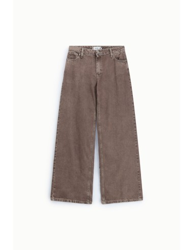 Jeans Palazzo de Perna Direita com Lavagem Please