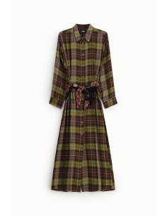 Vestido comprido aos quadrados com cinto de lenço Dixie 2