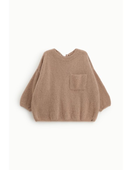 Camisola oversized com bolso e laço nas costas Dixie