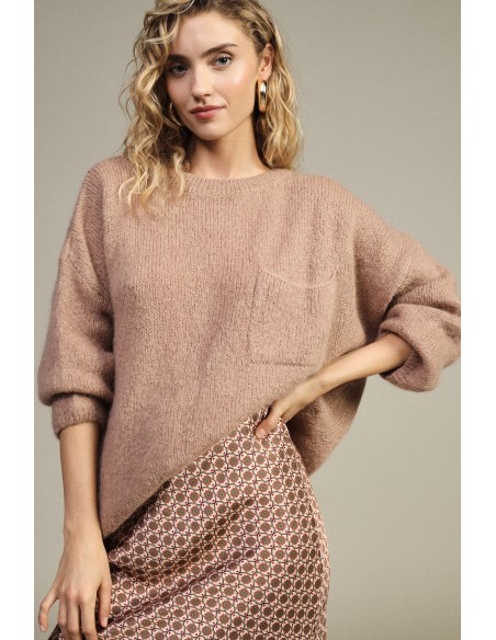 Camisola oversized com bolso e laço nas costas Dixie