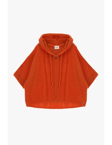 Camisola com capuz e fecho de correr, mangas curtas Dixie
