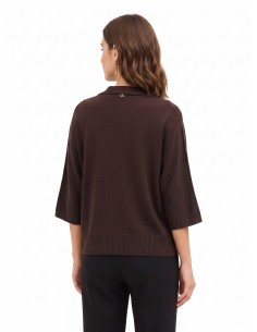 Polo oversized leve em mistura de viscose com mangas 3/4 Rinascimento 2