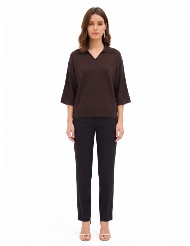 Polo de malha leve oversized em mistura de viscose com mangas a 3/4 Rinascimento