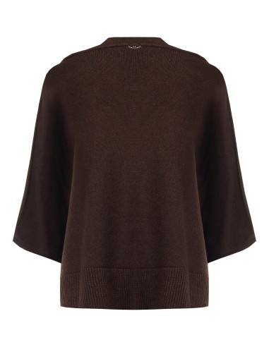 Camisola polo oversized leve em mistura de viscose com mangas 3/4 Rinascimento