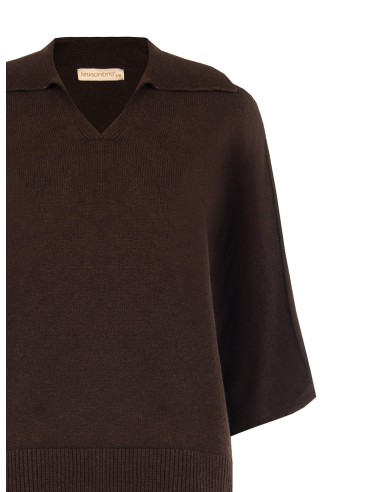 Camisola polo oversized leve em mistura de viscose com mangas a 3/4 Rinascimento