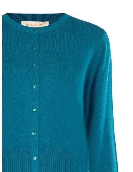 Cardigan de gola redonda com botões a condizer Rinascimento